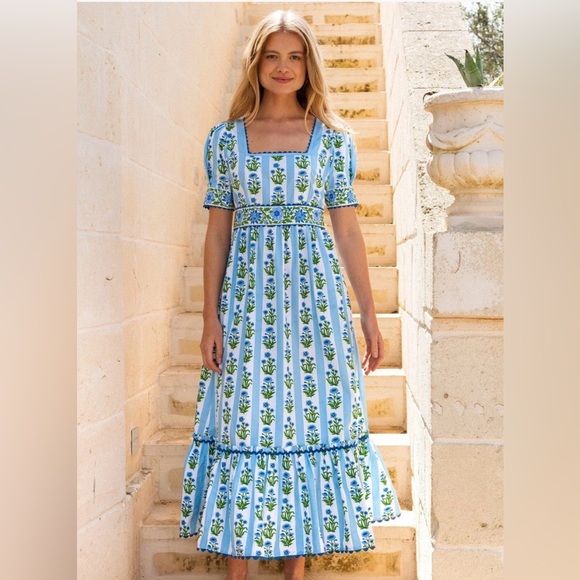Pink City Prints Dresses & Skirts - Pink City Prints Sky Lily Stripe Evelyn Dress